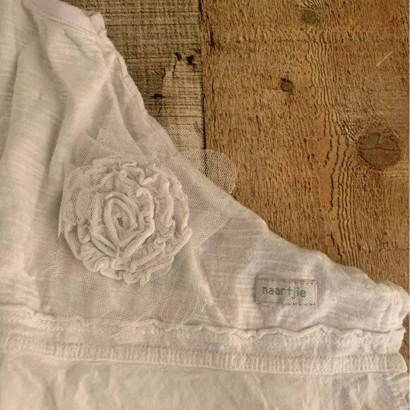 Naartjie girls size XXXL 9Y oversized white tank top blouse with lace - Picture 2 of 7